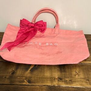 Pink Tote Bag with Bow
